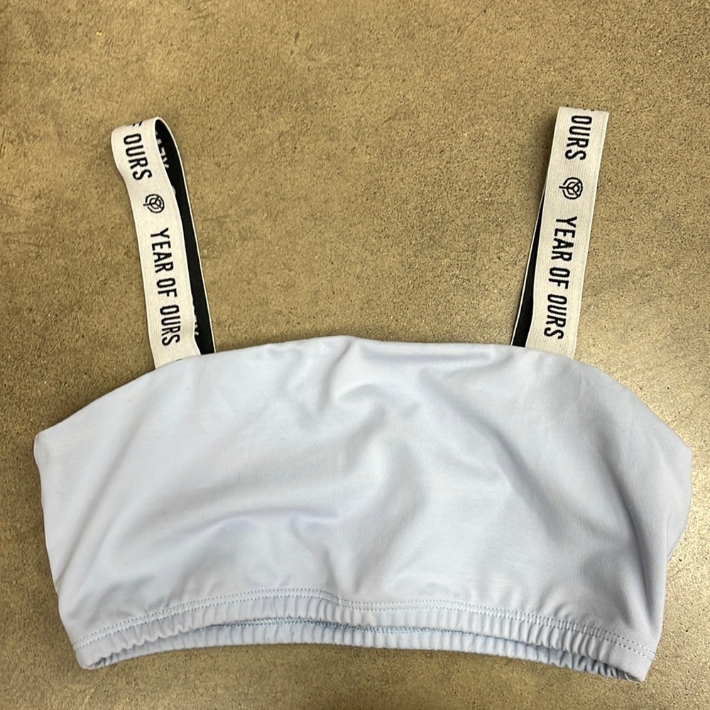 NEW Year of Ours Kimberly Bra S Logo Baby Blue